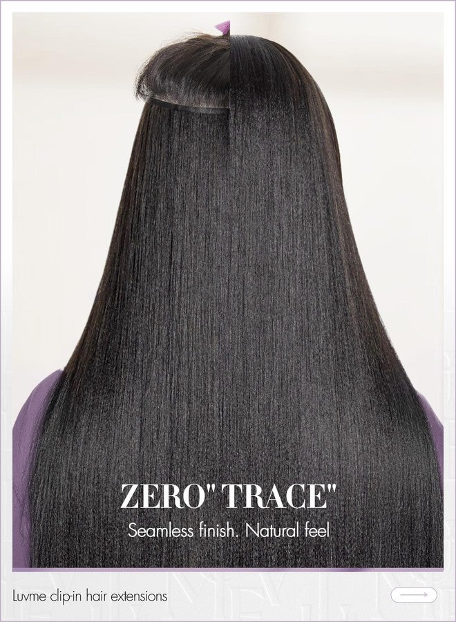 LUVME وصلات شعر LUVME Yaki Straight Seamless 70g 4 قطع بمشابك، وصلات شعر كاملة ماكس بطول 22 بوصة من شعر ريمي بشري طبيعي، أسود طبيعي 100% شعر ناعم حقيقي - Image 3